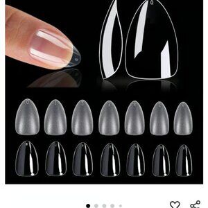 NEW 1020 Pcs Short Almond Nail Tips Full Cover Pre-shape 3 PACKS